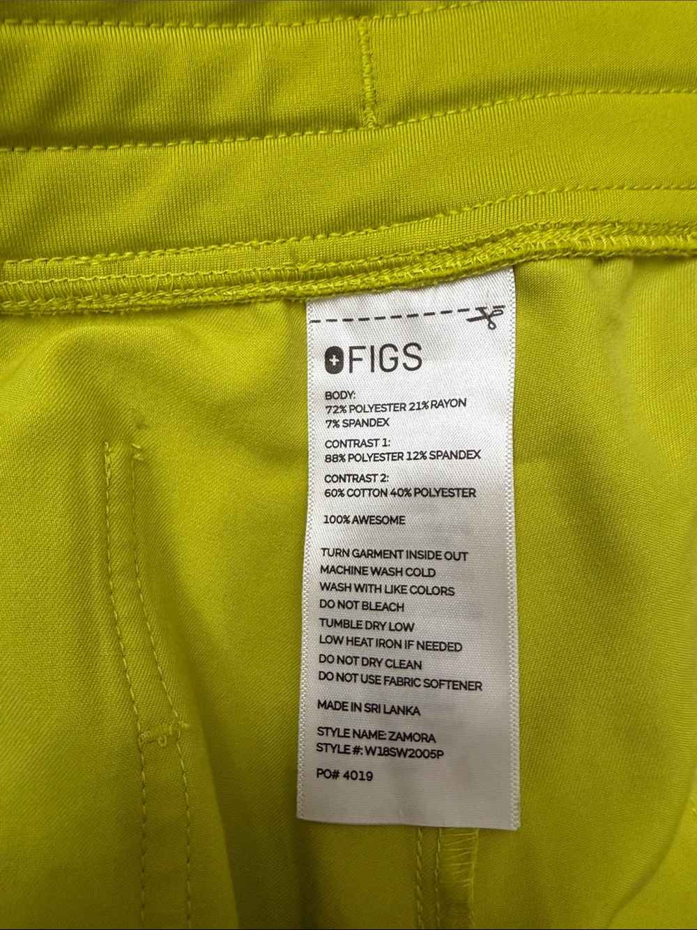 FIGS Zamora Jogger in Limeade - Picture 5 of 5